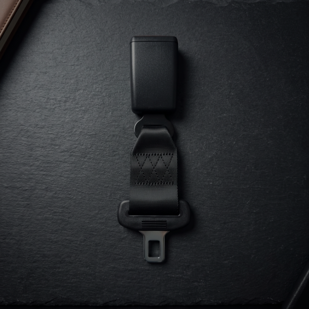 Regular 7-inch black seat belt extender for Porsche Macan